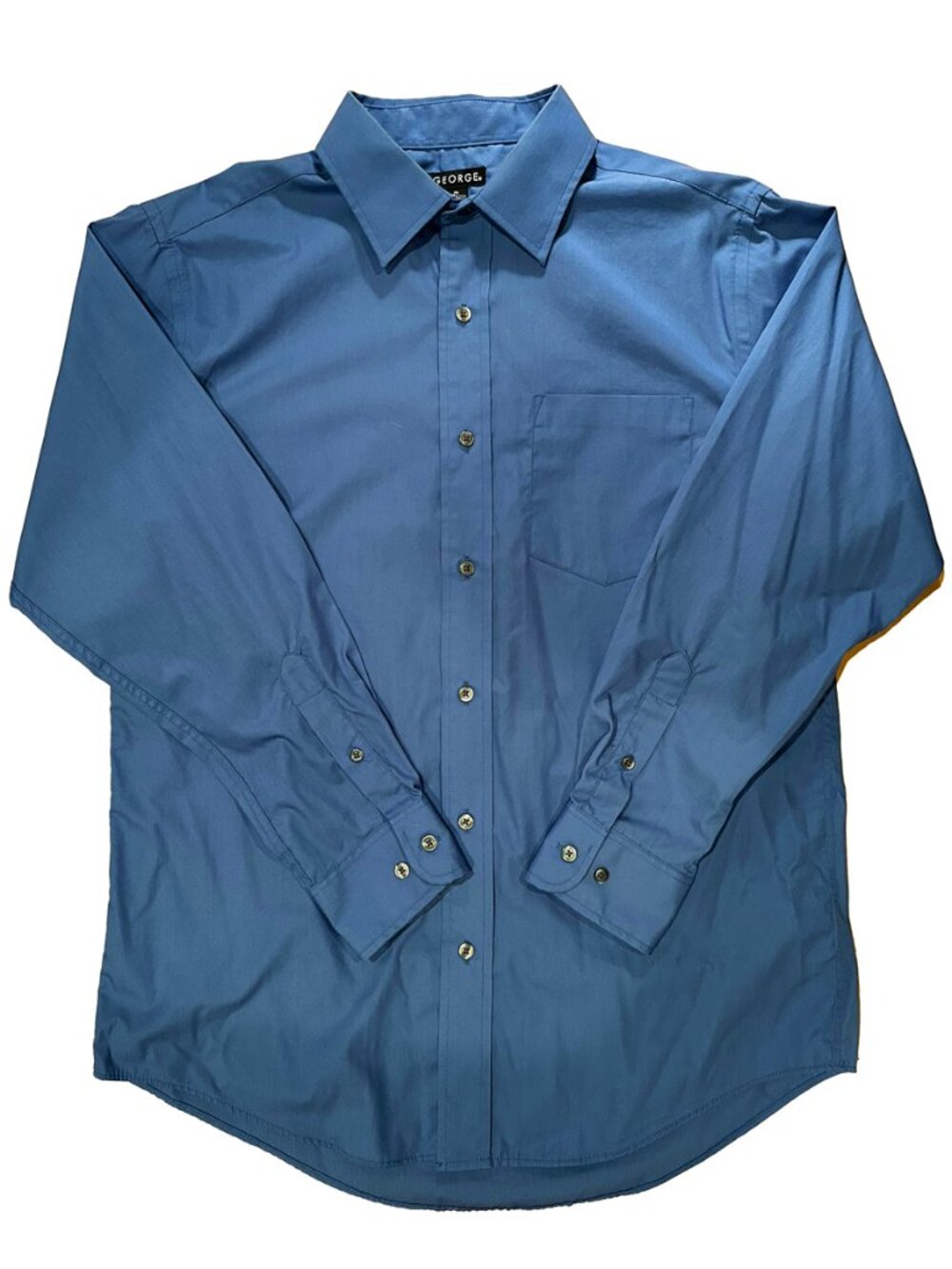 GEORGE Men’s Rally Blue Long Sleeve Button Down Dress Shirt Size Medium